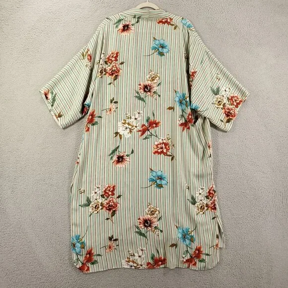 Umgee Cardigan Xl 1XL Mixed Pattern Striped Floral Print Open Front Duster - Picture 9 of 12